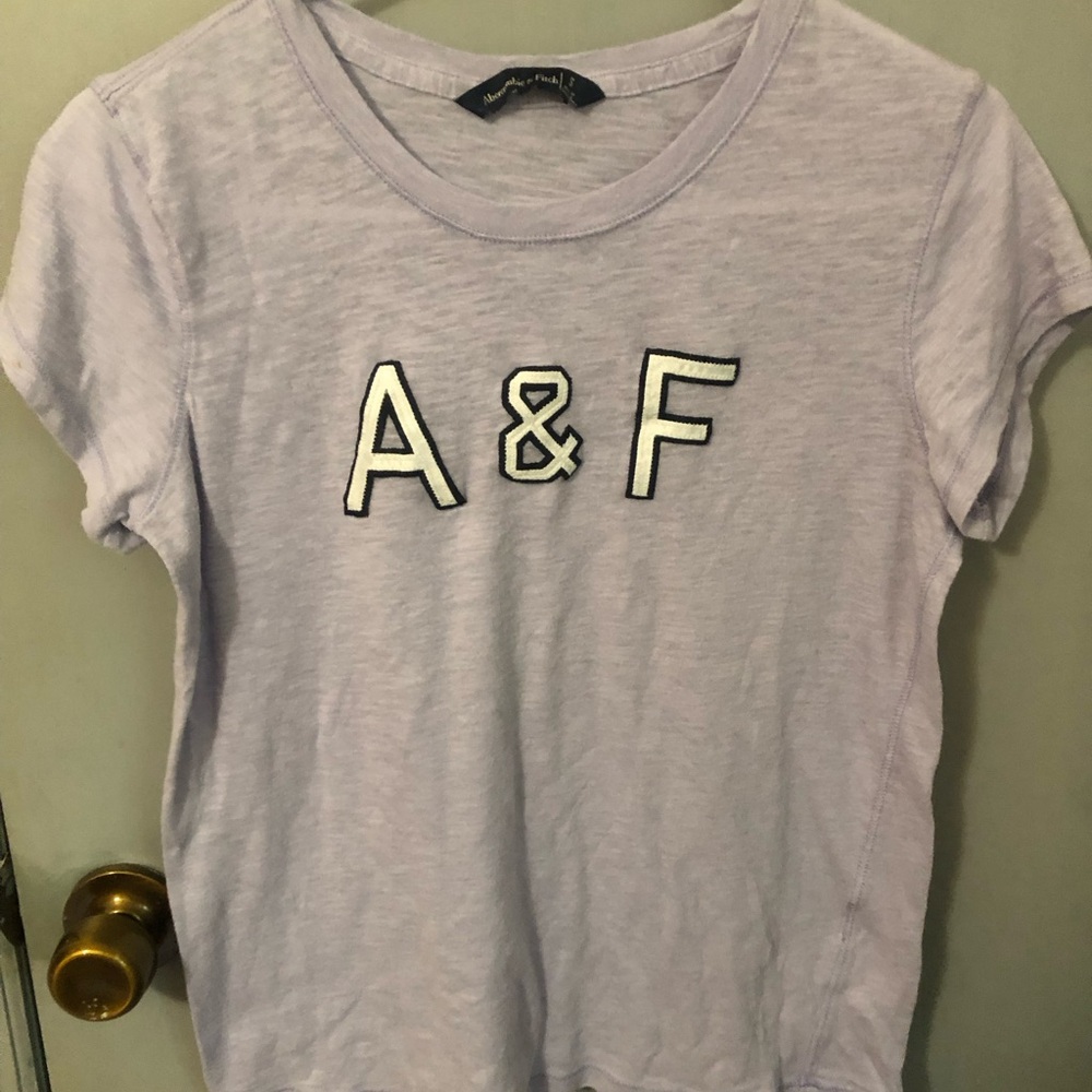 Abercrombie & Fitch Lavender Logo Crew Tee vintage single stitch